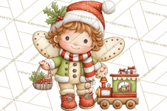 Cute Christmas Fairy Clipart Art PNG, Holiday Fairy Clip Art Product Image 5