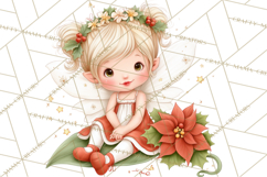 Cute Christmas Fairy Clipart Art PNG, Holiday Fairy Clip Art Product Image 5