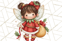Cute Christmas Fairy Clipart Art PNG, Holiday Fairy Clip Art Product Image 2