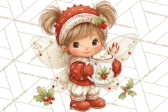 Cute Christmas Fairy Clipart Art PNG, Holiday Fairy Clip Art Product Image 3