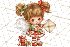 Cute Christmas Fairy Clipart Art PNG, Holiday Fairy Clip Art Product Image 4