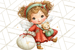 Cute Christmas Fairy Clipart Art PNG, Holiday Fairy Clip Art Product Image 5