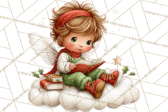 Cute Christmas Fairy Clipart Art PNG, Holiday Fairy Clip Art Product Image 2