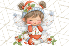 Cute Christmas Fairy Clipart Art PNG, Holiday Fairy Clip Art Product Image 3