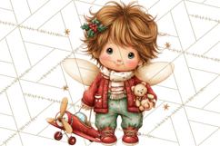 Cute Christmas Fairy Clipart Art PNG, Holiday Fairy Clip Art Product Image 4