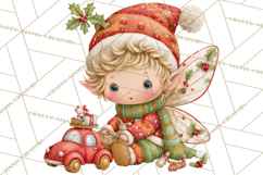 Cute Christmas Fairy Clipart Art PNG, Holiday Fairy Clip Art Product Image 3