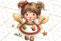 Cute Christmas Fairy Clipart Art PNG, Holiday Fairy Clip Art Product Image 5