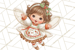 Cute Christmas Fairy Clipart Art PNG, Holiday Fairy Clip Art Product Image 2