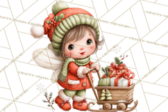 Cute Christmas Fairy Clipart Art PNG, Holiday Fairy Clip Art Product Image 3