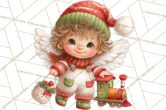 Cute Christmas Fairy Clipart Art PNG, Holiday Fairy Clip Art Product Image 5