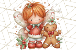 Cute Christmas Fairy Clipart Art PNG, Holiday Fairy Clip Art Product Image 2