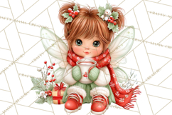Cute Christmas Fairy Clipart Art PNG, Holiday Fairy Clip Art Product Image 5