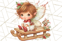 Cute Christmas Fairy Clipart Art PNG, Holiday Fairy Clip Art Product Image 3