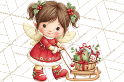 Cute Christmas Fairy Clipart Art PNG, Holiday Fairy Clip Art Product Image 2