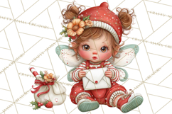 Cute Christmas Fairy Clipart Art PNG, Holiday Fairy Clip Art Product Image 4