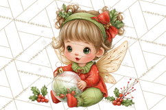 Cute Christmas Fairy Clipart Art PNG, Holiday Fairy Clip Art Product Image 5