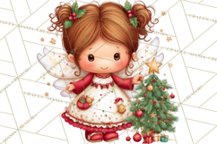 Cute Christmas Fairy Clipart Art PNG, Holiday Fairy Clip Art Product Image 5