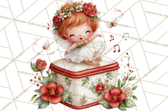 Cute Christmas Fairy Clipart Art PNG, Holiday Fairy Clip Art Product Image 4