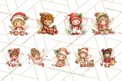 Cute Christmas Fairy Clipart Art PNG, Holiday Fairy Clip Art Product Image 8