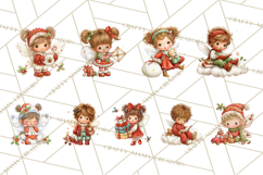 Cute Christmas Fairy Clipart Art PNG, Holiday Fairy Clip Art Product Image 9