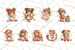 Cute Christmas Fairy Clipart Art PNG, Holiday Fairy Clip Art Product Image 2