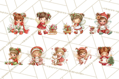 Cute Christmas Fairy Clipart Art PNG, Holiday Fairy Clip Art Product Image 3