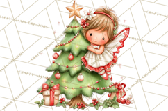 Cute Christmas Fairy Clipart Art PNG, Holiday Fairy Clip Art Product Image 5