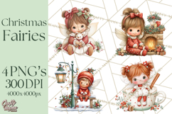 Cute Christmas Fairy Clipart Art PNG, Holiday Fairy Clip Art Product Image 1