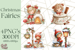 Cute Christmas Fairy Clipart Art PNG, Holiday Fairy Clip Art Product Image 1