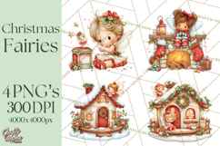 Cute Christmas Fairy Clipart Art PNG, Holiday Fairy Clip Art Product Image 1