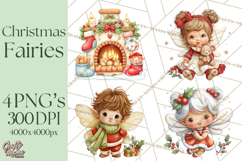 Cute Christmas Fairy Clipart Art PNG, Holiday Fairy Clip Art Product Image 1