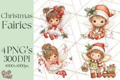 Cute Christmas Fairy Clipart Art PNG, Holiday Fairy Clip Art Product Image 1