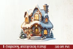 Fairy Christmas House Sublimation Clipart, Fairy Christmas Product Image 1