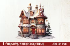 Fairy Christmas House Sublimation Clipart, Fairy Christmas Product Image 1