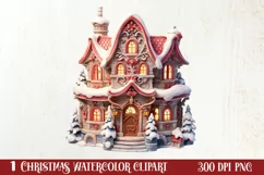 Fairy Christmas House Sublimation Clipart, Fairy Christmas Product Image 1