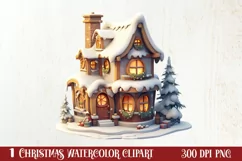 Fairy Christmas House Sublimation Clipart, Fairy Christmas Product Image 1