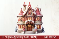Fairy Christmas House Sublimation Clipart, Fairy Christmas Product Image 1
