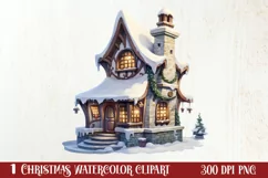 Fairy Christmas House Sublimation Clipart, Fairy Christmas Product Image 1