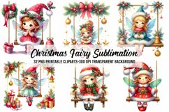 Christmas Fairy on Swing Sublimation PNG Product Image 1