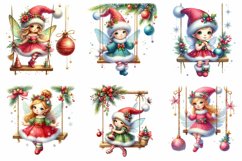 Christmas Fairy on Swing Sublimation PNG Product Image 2