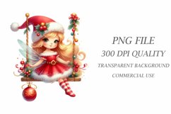 Christmas Fairy on Swing Sublimation PNG Product Image 3