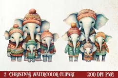 Christmas Family Animals Clipart, Christmas Clipart Product Image 1