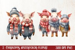 Christmas Family Animals Clipart, Christmas Clipart Product Image 1