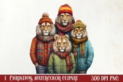 Christmas Family Animals Clipart, Christmas Clipart Product Image 1