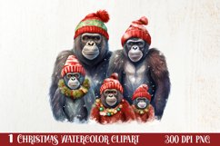 Christmas Family Animals Clipart, Christmas Family Product Image 1