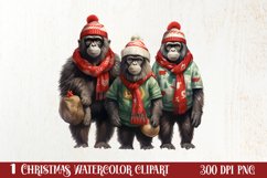Christmas Family Animals Clipart, Christmas Family Product Image 1