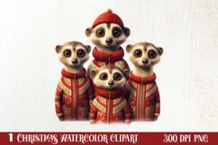 Christmas Family Animals Clipart, Christmas Family Product Image 1