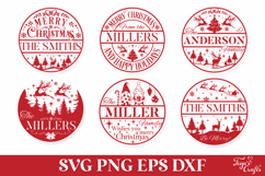 Family Christmas Round Name Signs SVG Pack Product Image 3