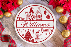 Family Christmas Round Name Signs SVG Pack Product Image 6