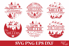 Family Christmas Round Name Signs SVG Pack Product Image 7